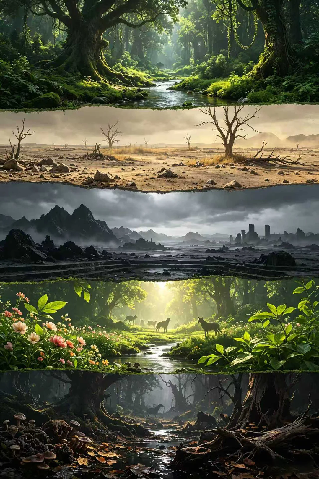 生命力（繁茂/荒芜/死寂/生机勃勃/腐败）
